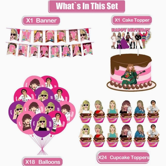 Taylor Swift Birthday Party Decoration Kit - Picture 3 of 17